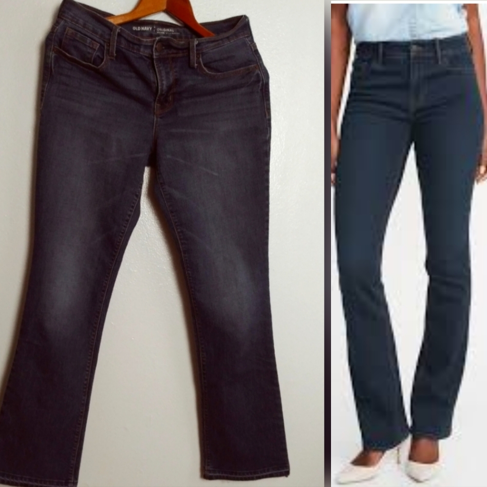 Old Navy Blue Straight Leg Jeans Pant Classic Fit Size 6 Mid Rise